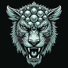 vector illustration of a wolf head 