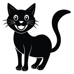 cat silhouette vector isolated on white background