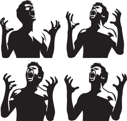 man facing each other vector illustration, man facing each other silhouette vector