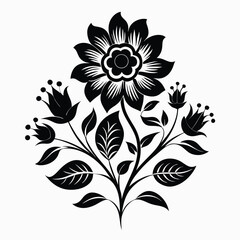 Minimalist Black Botanical Artwork Perfect for Elegant Graphic Creations