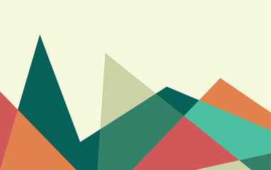 Geometric flat art colourful mountain abstract background