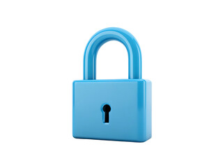 Naklejka premium Blue Padlock on transparent Background Symbolizing Security and Safety