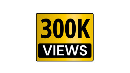 300k views golden badge transparent background png