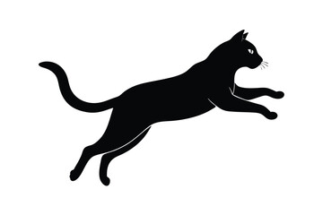 Silhouette of Leaping Cat Feline Grace in Motion
