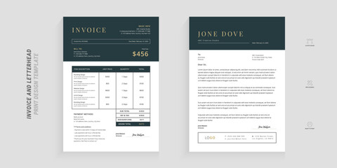 Luxury modern invoice and letterhead template layout
