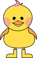 노랗고 귀여운 아기 오리