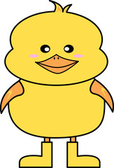 노랗고 귀여운 아기 오리