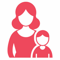 Mother and Baby icon silhouette vector illustration
