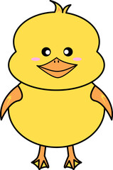 노랗고 귀여운 아기 오리