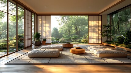 Luxury bedroom interior design features a comfortable bed, stylish furniture, and ample light from a large window in a modern home
