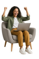 Woman working on laptop at home