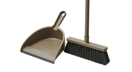 Isolated Broom and Dustpan Set for Cleaning