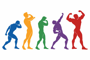 Obraz premium set of Bodybuilder silhouette vector illustration