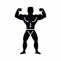 Bodybuilder icon silhouette vector illustration