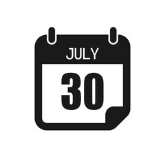 Vector icon page day calendar - 30 July month