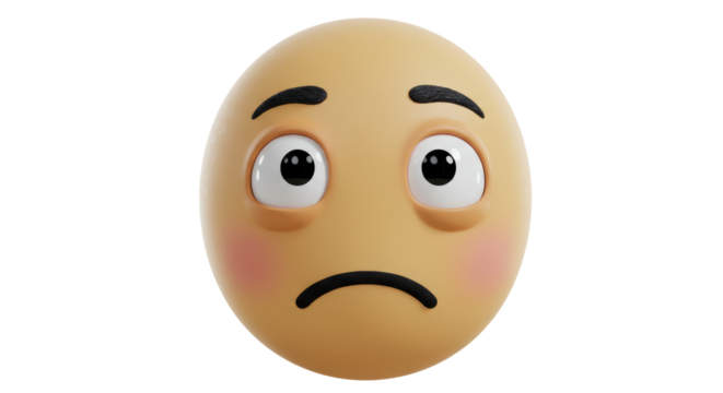 Isolated Sad Emoji with Blush and Tears