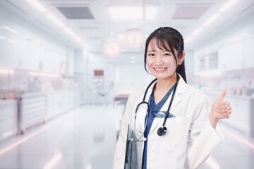 病院で働く若い女性のドクター