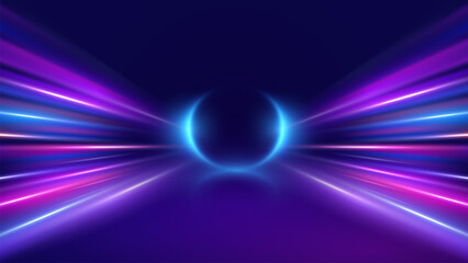 illustration of spreading lines shiny effects for ecommerce signs retail shopping. Motion light effect for banners. Curved light trail stretched upward. Fast speed car.