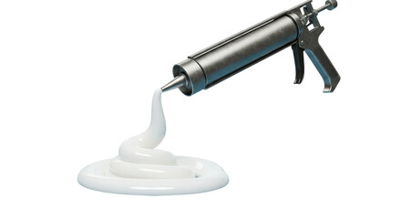 Isolated Construction Caulk Gun Applying Sealant