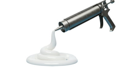 Isolated Construction Caulk Gun Applying Sealant