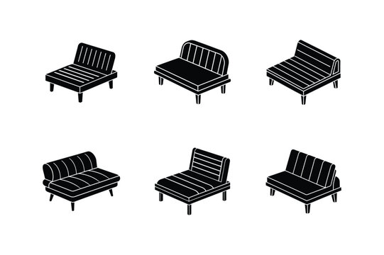 futon icon silhouette vector illustration