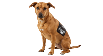 Isolated Dog with Ultrasound Picture Pregnancy Announcement