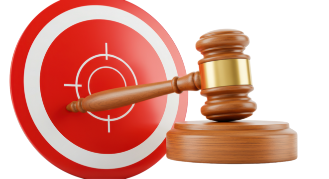 Isolated Gavel Striking Target Business Law