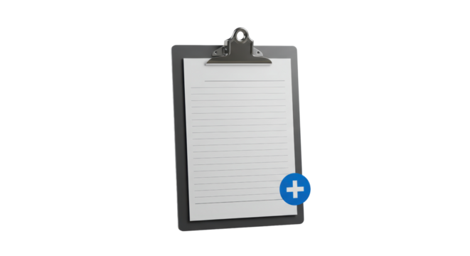 Isolated Clipboard with Add Symbol