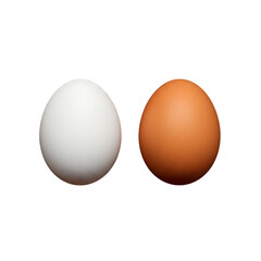 White and brown egg isolated on white background 