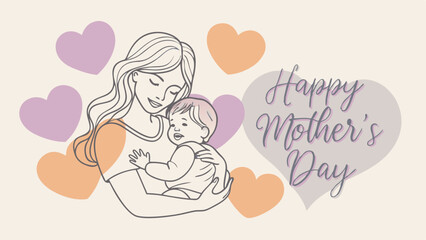 Happy Mother's Day Colorful Vector	