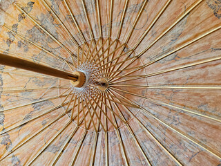 Bamboo structure of handmade umbrella from far east
