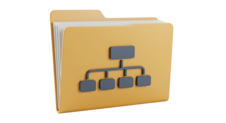 Isolated Organizational Chart Folder Representing Hierarchy Structure