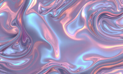Obraz premium mesmerizing abstract background featuring swirling pastel colors with holographic effect, creating dreamy and ethereal atmosphere. smooth texture enhances visual appeal