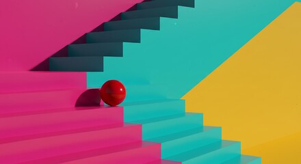 Obraz premium Chromatic Ascent AI Generated