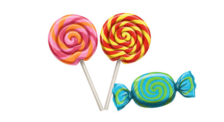 Isolated Colorful Lollipops and Candy - Sweet Treats