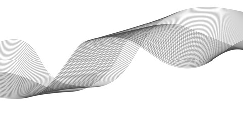 Abstract Gray wavy business and banner curve line background. Digital future technology concept. Line art striped graphic template, banner background. Vector illustration.


