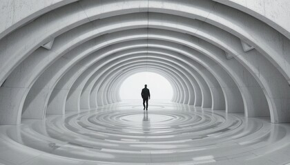 Obraz premium Exploring a futuristic space modern architecture abstract design minimalist environment perspective view conceptual art