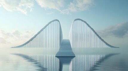 Fototapeta premium White stairway to heaven over water