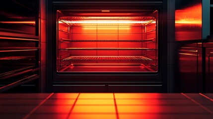 Empty oven of electric stove in bakery