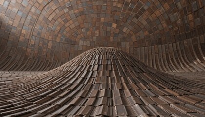 Fototapeta premium Architectural design of unique dome structure urban location interior photography textured environment aerial view modern concept for innovative spaces