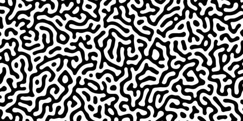 Fototapeta premium Vector modern Seamless Organic Pattern Abstract Background. Illustration for packaging, covers, designer bags, clothes, Wallpaper. biological texture, zigzag, Monochrome, seamless, waving, turing, art