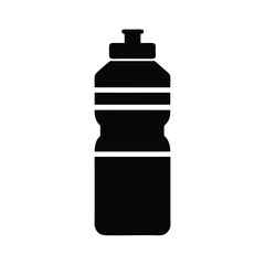 black plastic bottle isolated