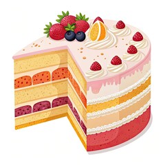 piece of cake with cherries
