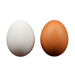 White and brown egg isolated on white background 