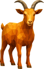 Goat (Low Poly)
An orange geometric goat stands confidently, representing endurance, rustic charm, and mountain spirit.