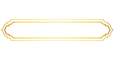 Golden Islamic Label Frame, Blank Banner with Gold Border 