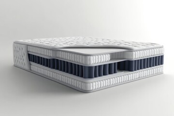 Orthopedic mattress layers showing its internal structure promoting comfort and support