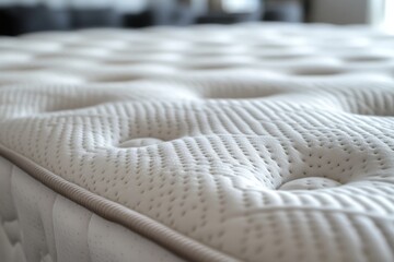 Fototapeta premium Soft, inviting mattress surface promises a comfortable and restful night's sleep