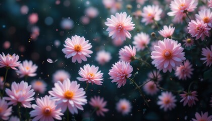 Fototapeta premium Delicate floral blooming event serene garden setting photography soft focus background natural beauty concept for seo impact