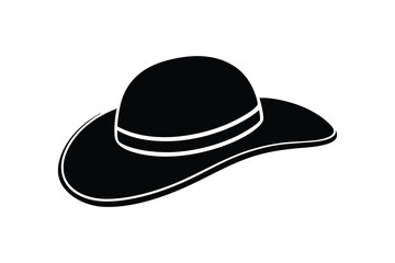 Silhouette art design of a Kentucky Derby hat icon illustration.eps